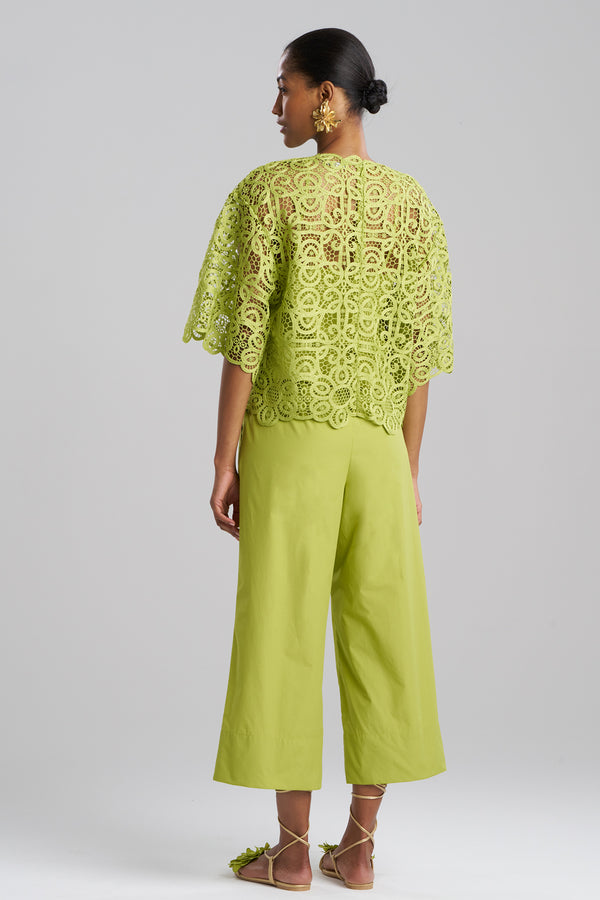 Natori Raffia Lace T-Shirt Top Pear