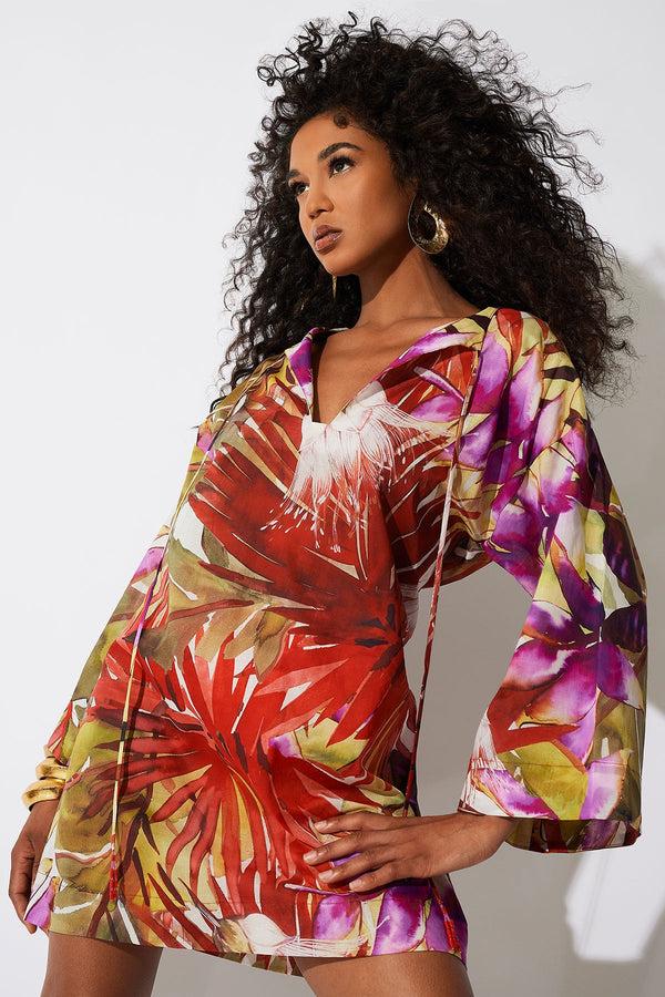 natori Rainforest Cotton Tunic Multi