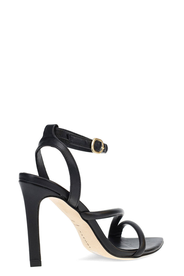 Natori Reiki Nappa Leather Ankle Strap Heel Black