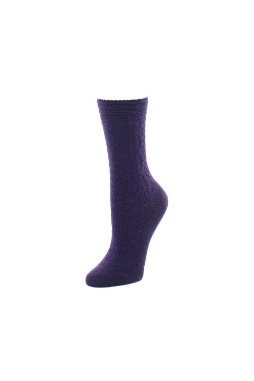 natori Rib Knit Texture Socks Deep Plum