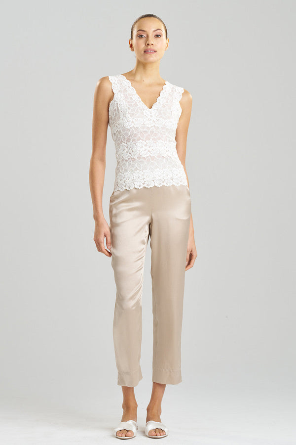 Natori Rose Parfait Allover Lace Tank Warm White