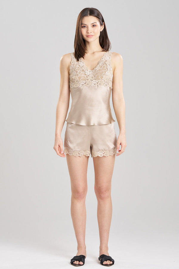 natori Rose Parfait Lace Tank Parchment