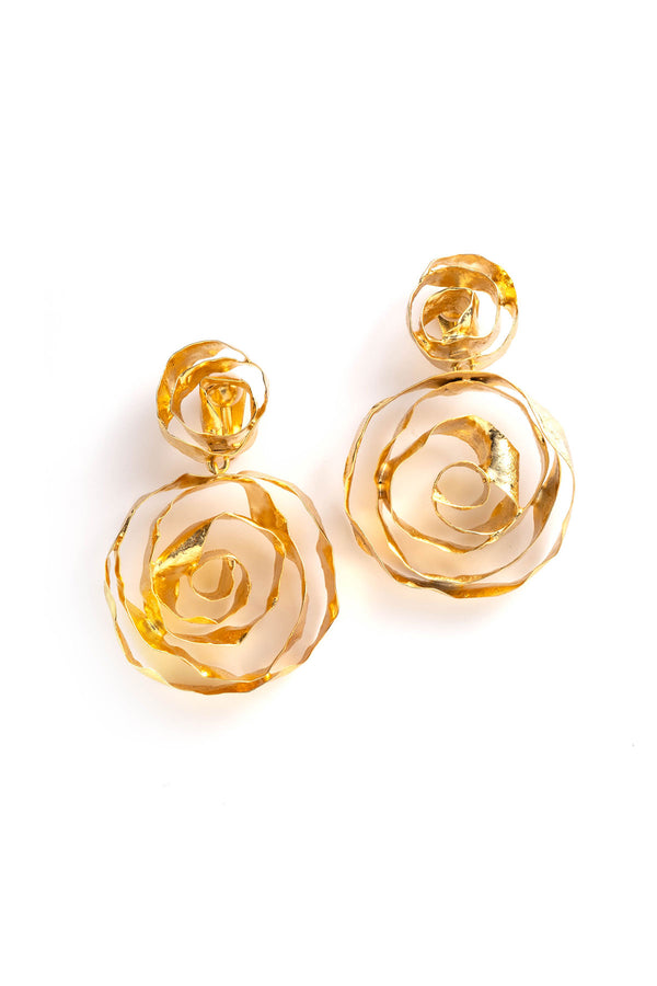 natori Rosette Gold Plated Drop Earrings Gold