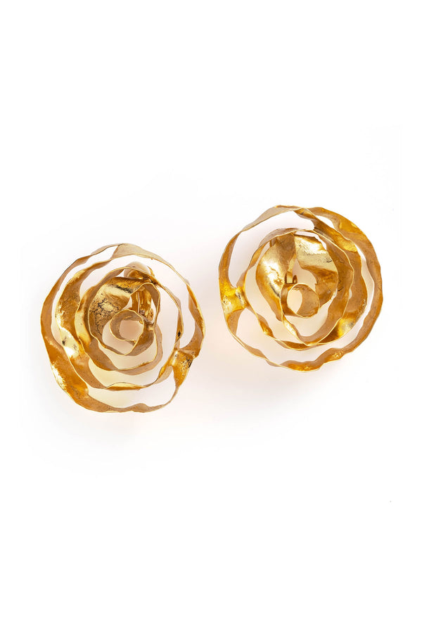 natori Rosette Gold Plated Earrings Gold