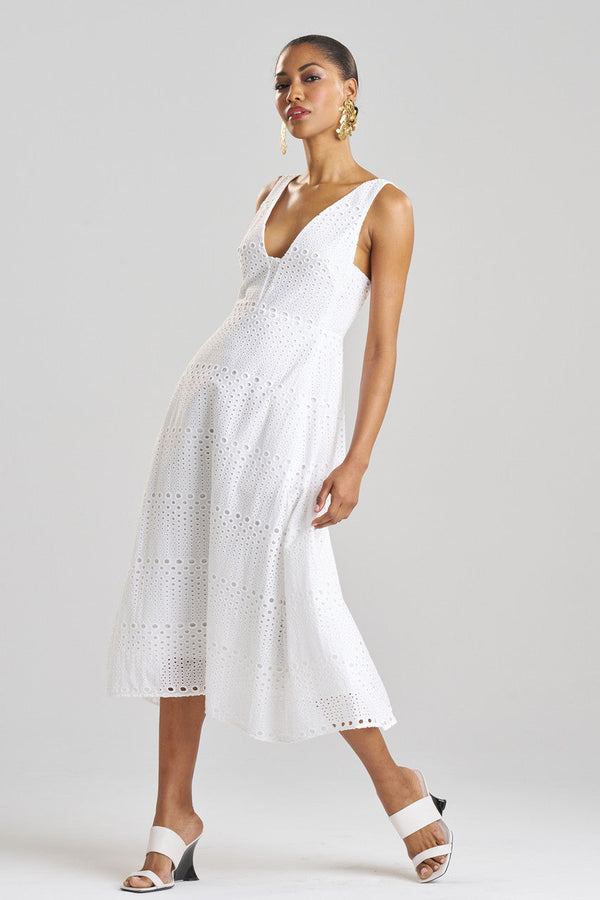 Natori Round Eyelet Dress White