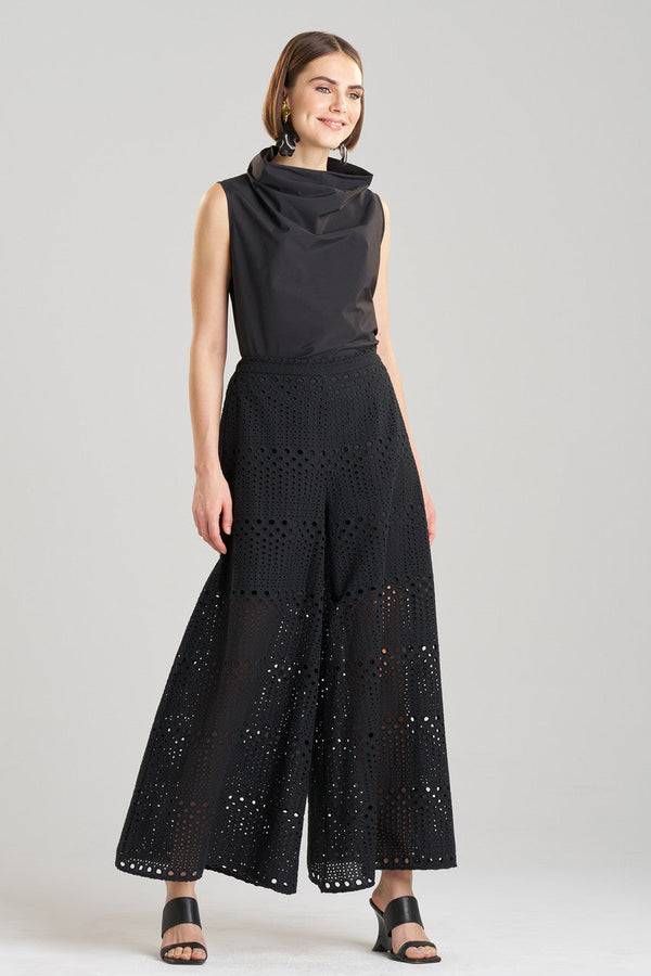 natori Round Eyelet Pants Black