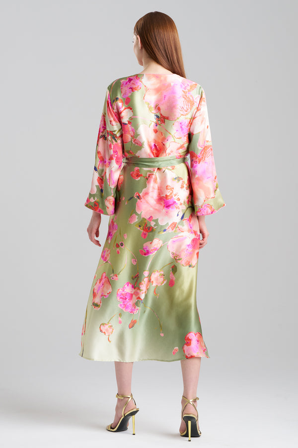 Natori Sakura Matsuri Silk Caftan Sage
