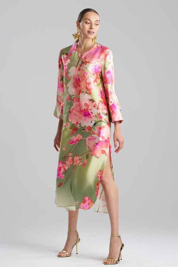 Natori Sakura Matsuri Silk Caftan Sage