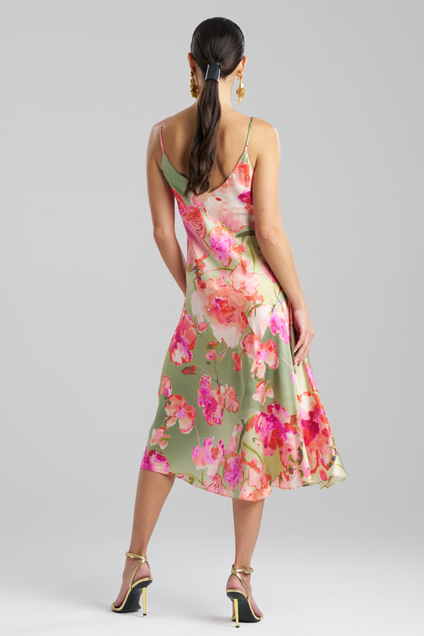 Natori Sakura Matsuri Silk Slip Dress Sage