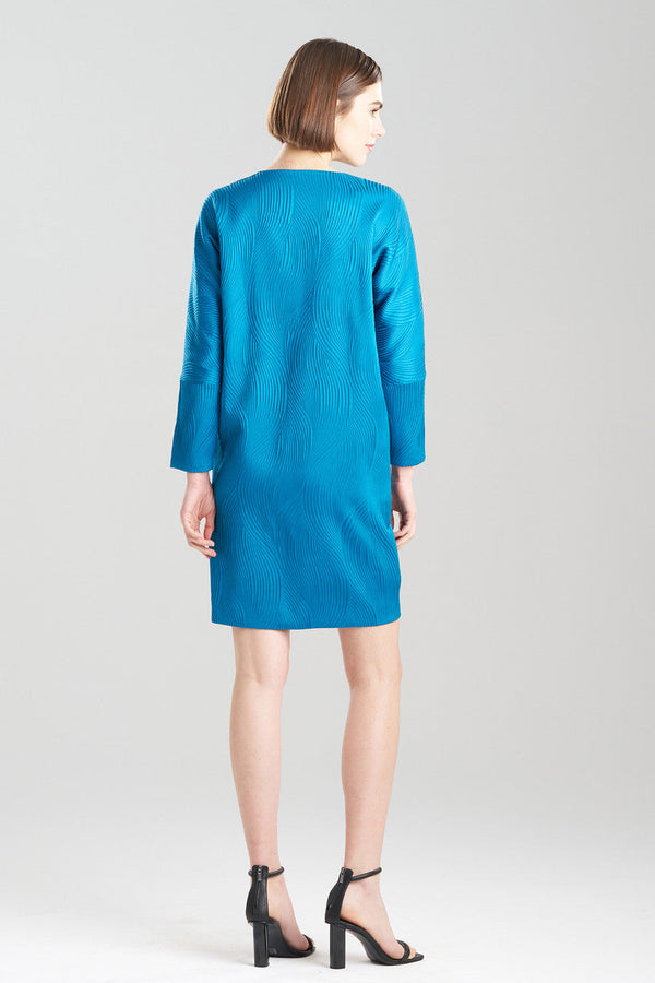 Natori Scroll Jacquard Wedge Dress Teal