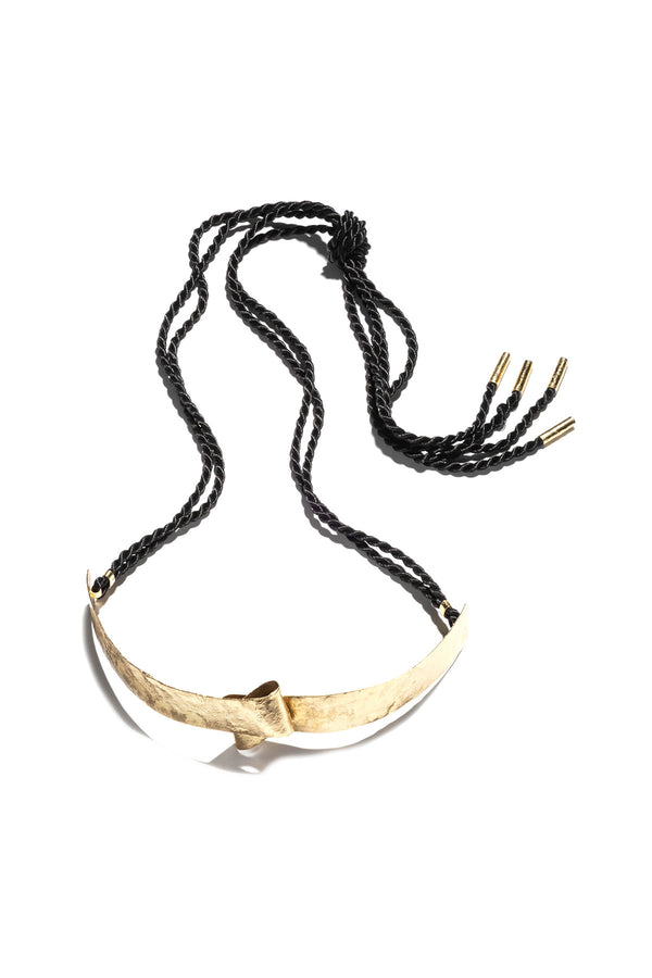 natori Sculptural Gold Plated Brass Rope Belt Gold