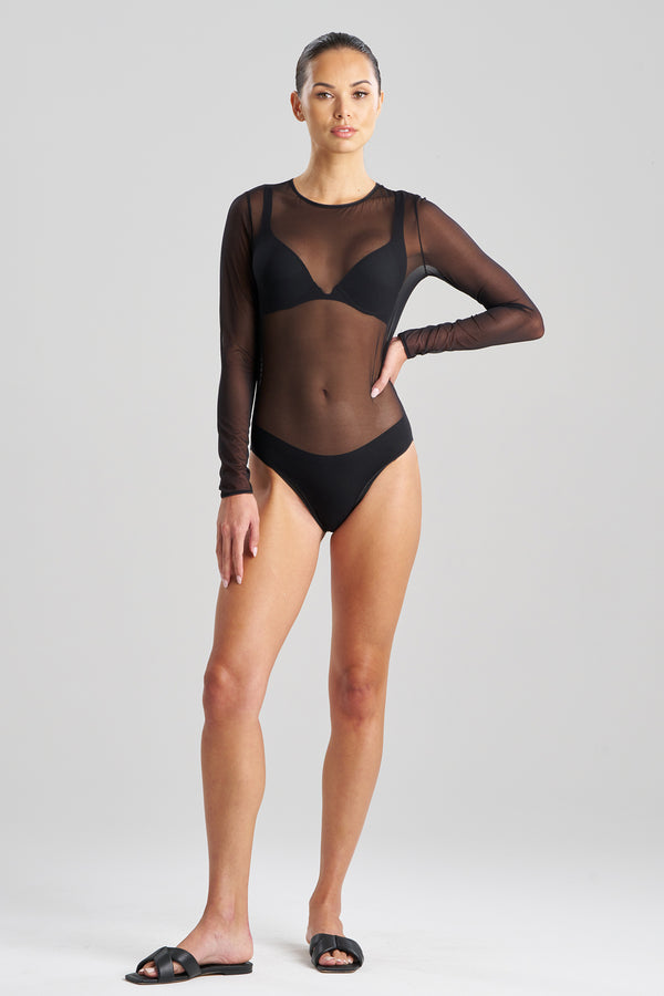 Natori Seduction Mesh Bodysuit Black