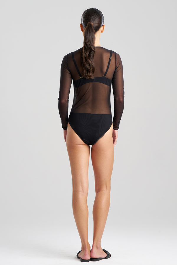 Natori Seduction Mesh Bodysuit Black