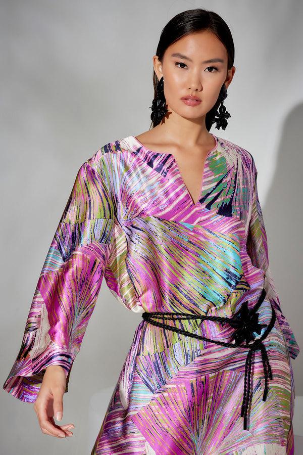Natori Sensu Silk Caftan Multi