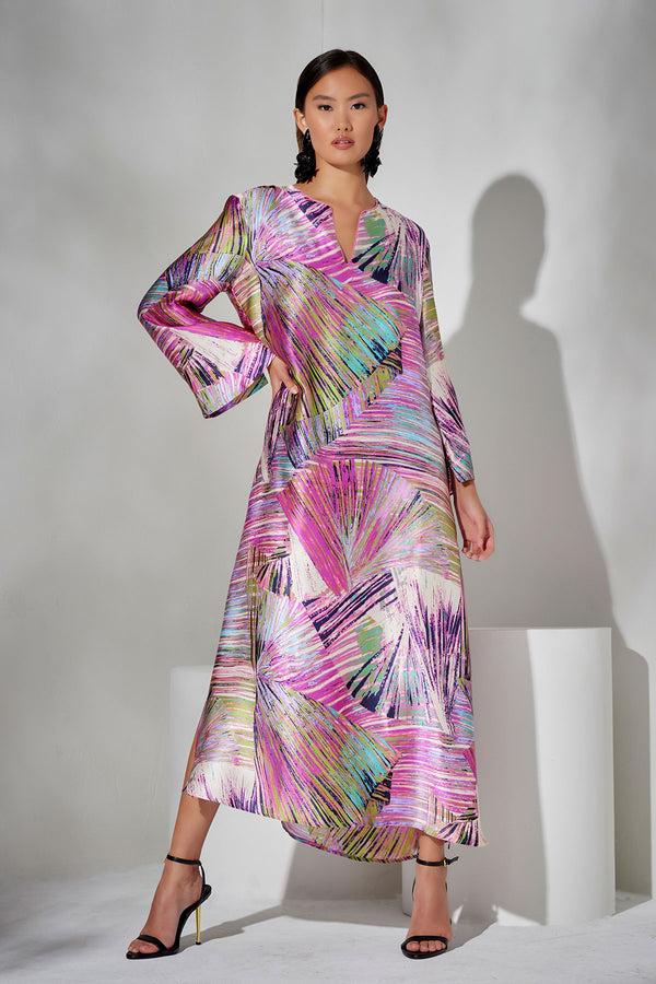 natori Sensu Silk Caftan Multi
