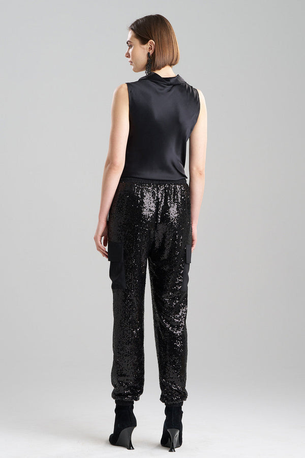 Natori Sequins Cargo Joggers Black