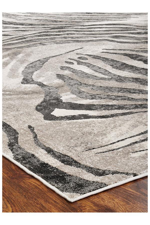 Natori Serengeti- Charcoal Zebra Rug Grey