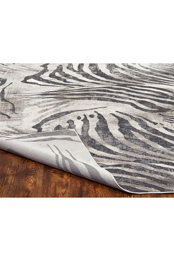 Natori Serengeti- Charcoal Zebra Rug Grey