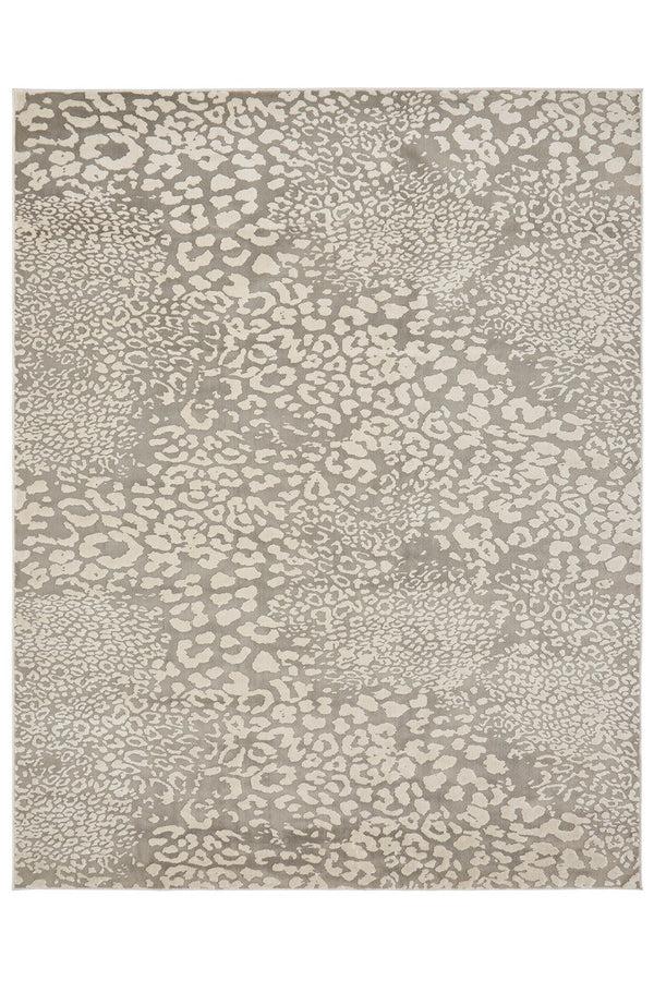 natori Serengeti- Light Grey Leopard Rug Grey