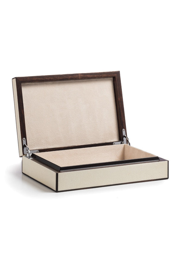 Natori Shagreen Dragon Box White W/ Black