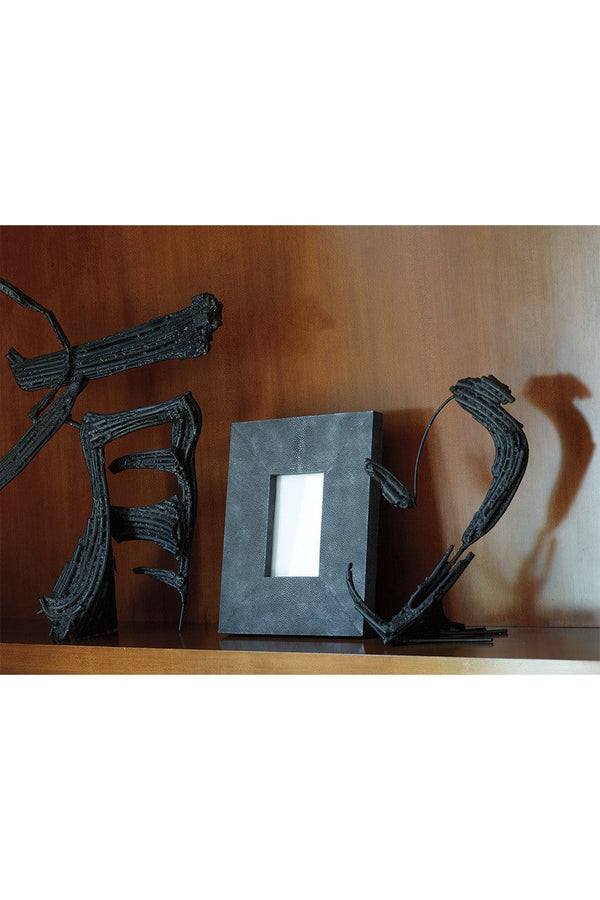 Natori Shagreen Single Photo Frame Black