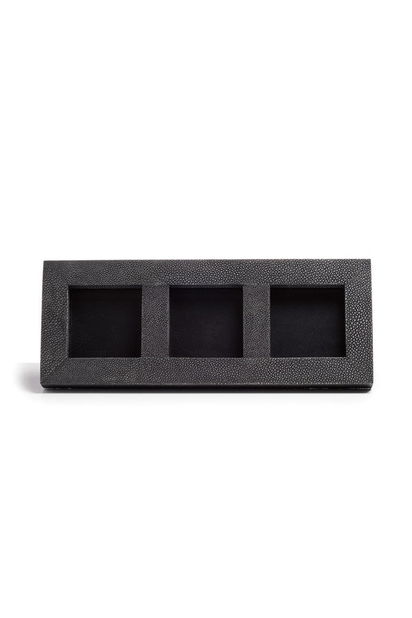 Natori Shagreen Triple Photo Frame Black