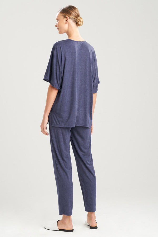 Natori Shangri-La Caftan PJ Heather Night Blue