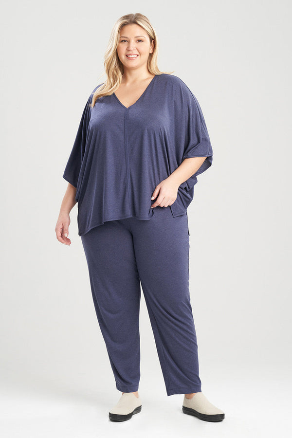 Natori Shangri-La Caftan PJ Heather Night Blue