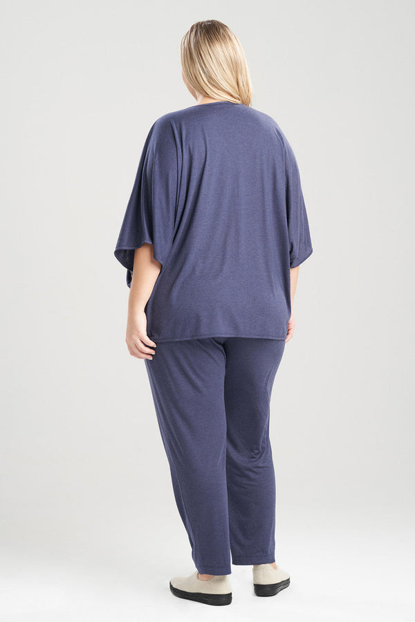 Natori Shangri-La Caftan PJ Heather Night Blue