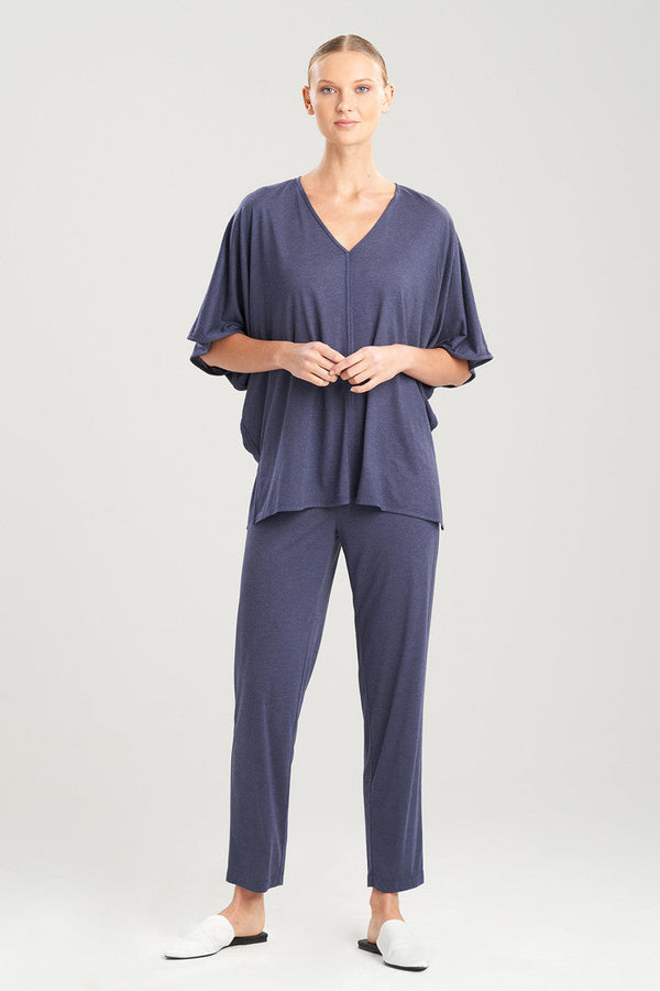 natori Shangri-La Caftan PJ Heather Night Blue
