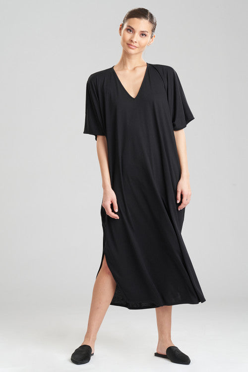 natori Shangri-La TENCEL™ Caftan Black
