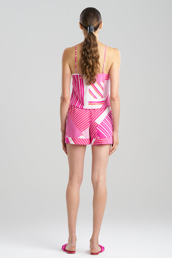 Natori Shima Cami PJ Fuchsia/White