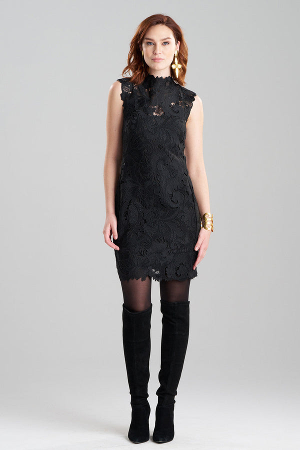natori Shinrin Lace Sheath Dress Black