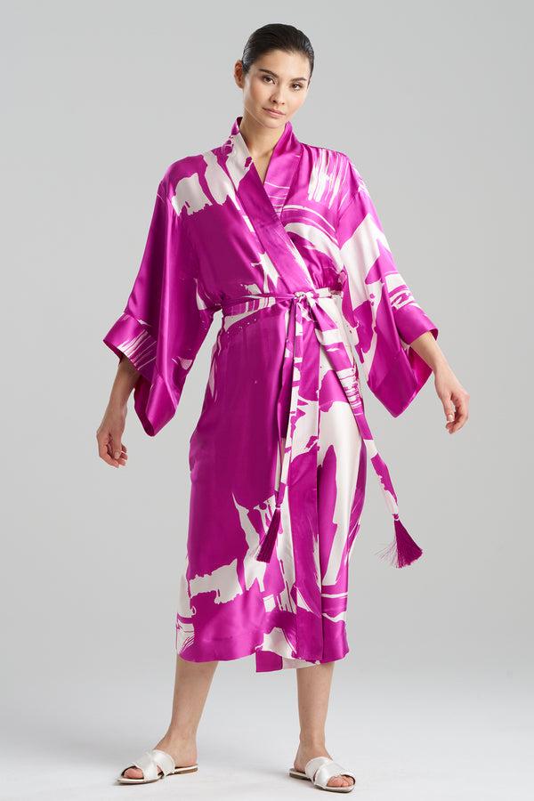 Natori Shodo Silk Robe Hot Pink