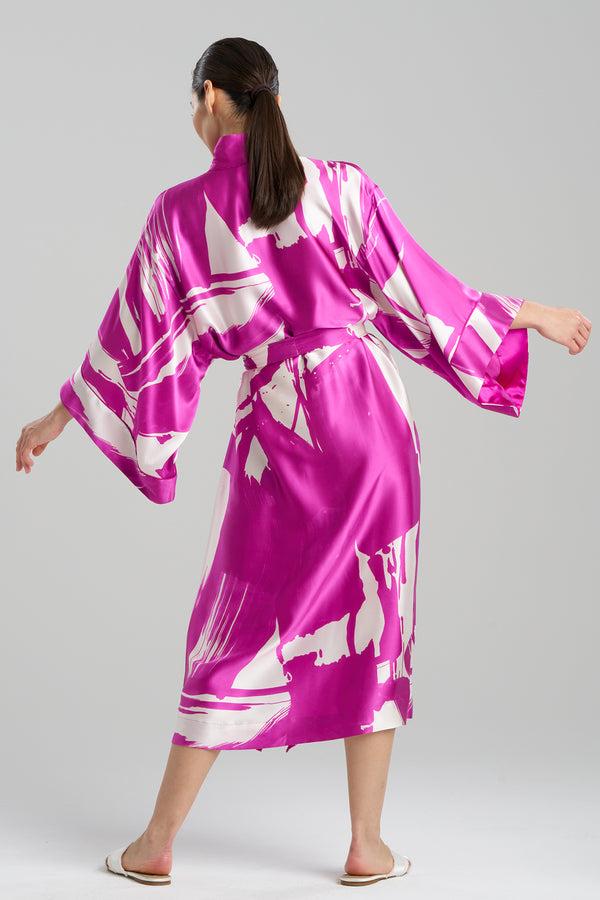 Natori Shodo Silk Robe Hot Pink