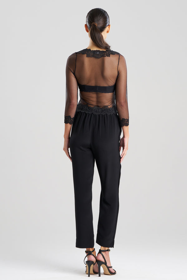 Natori Siren Longsleeve Crop Top Black