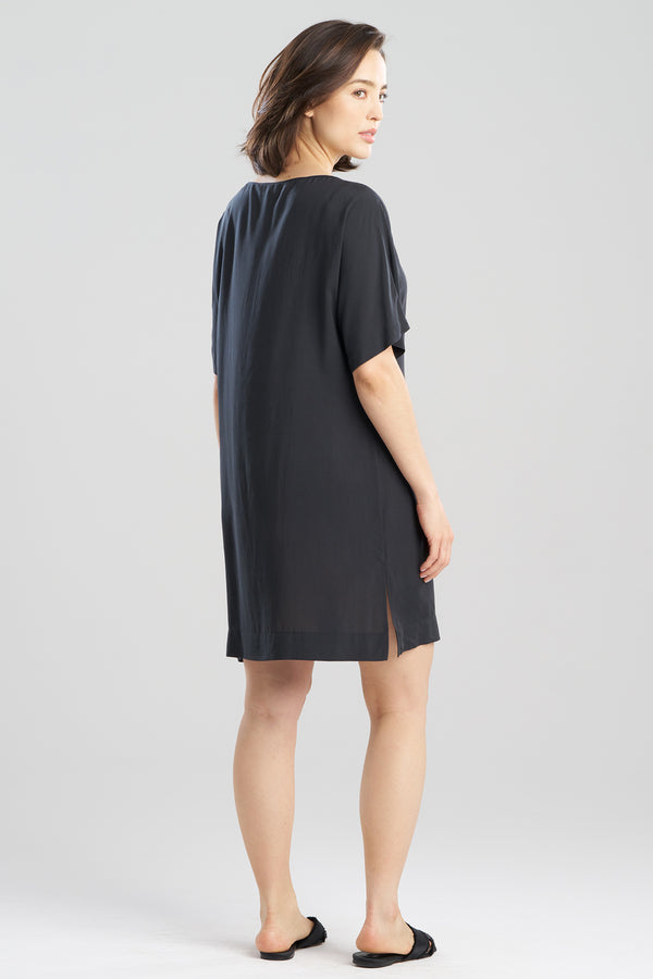 Natori Sleek Silk Modal Sleepshirt Black