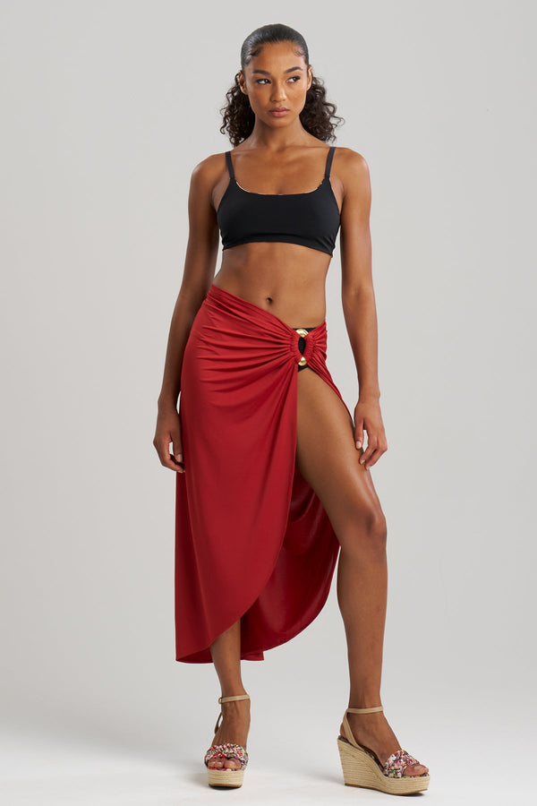 Natori Solid Jersey Pareo Spicy Red