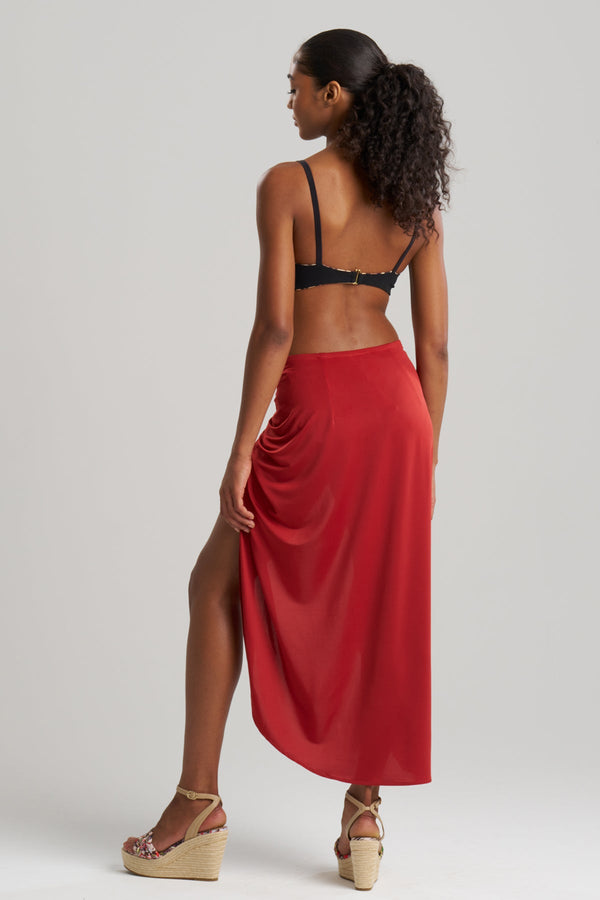 Natori Solid Jersey Pareo Spicy Red