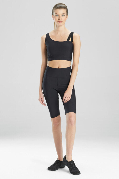 natori Solstice Asymmetrical Cropped Cami Black