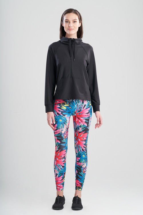 natori Solstice Zip Pop Over Top Black