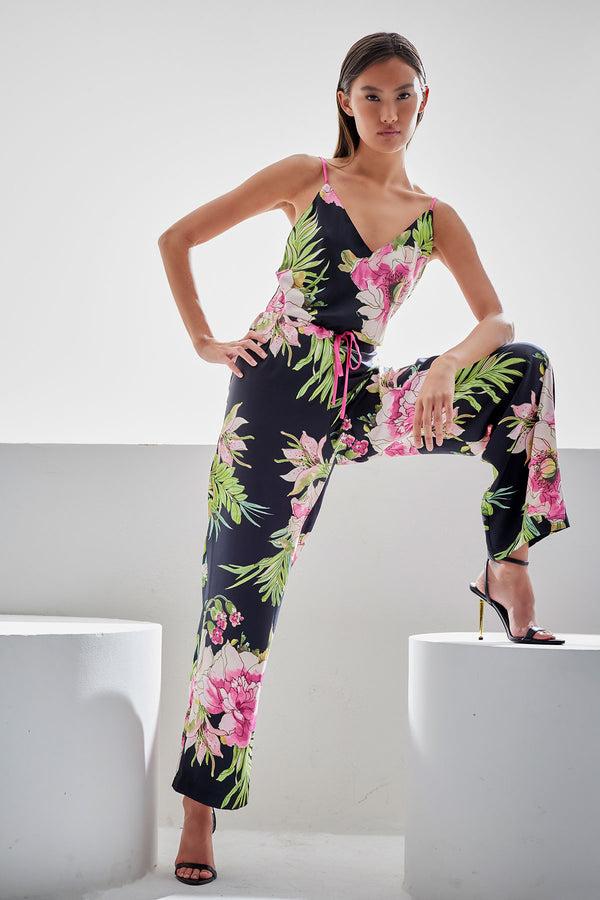 natori Sonomi Cami PJ Black Multi