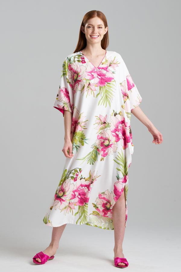 natori Sonomi Wedge Caftan White Multi