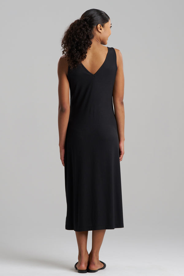 Natori Soothe Rib Slip Dress Black