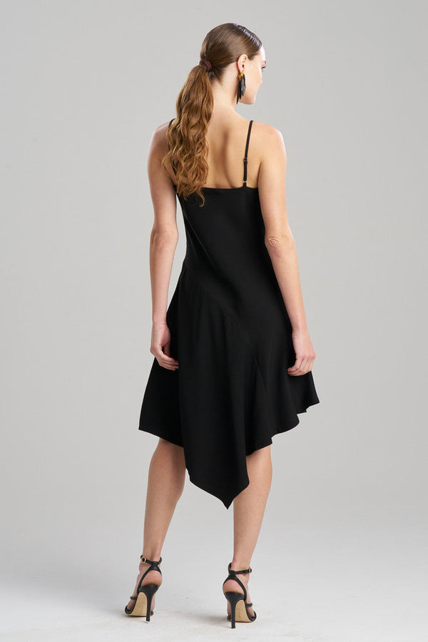 Natori Stretch Crepe Asymmetric Dress Black
