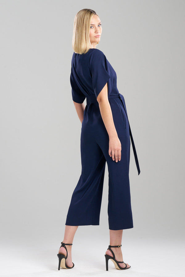 Natori Stretch Crepe Jumpsuit Midnight Navy