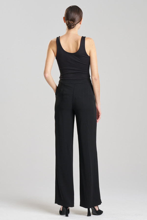 Natori Stretch Crepe Straight Leg Pants Black