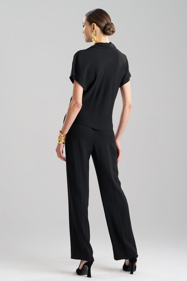 Natori Stretch Crepe Wedge Funnel Top Black