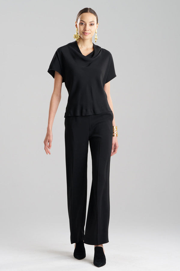 natori Stretch Crepe Wedge Funnel Top Black