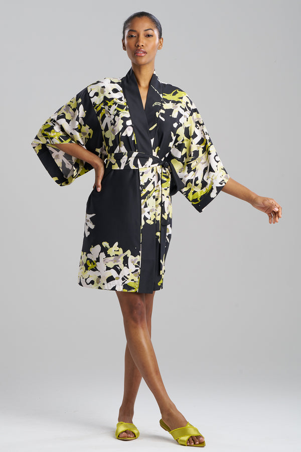 natori Sumi-E Kimono Wrap Black